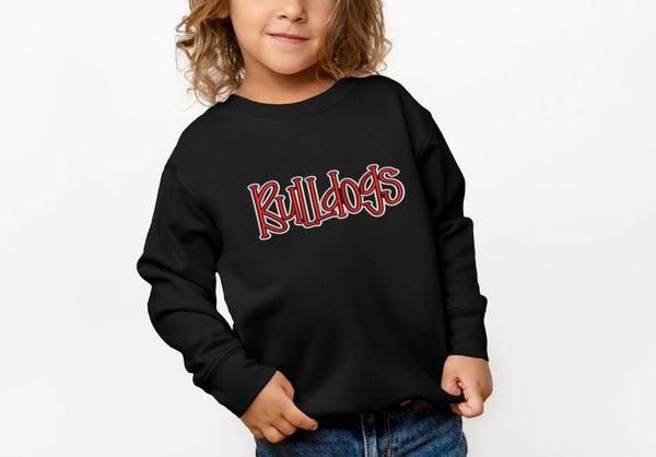 Bulldog Puff Embroidery Game Day Fan Sweatshirt - Petite & Sassy Designs