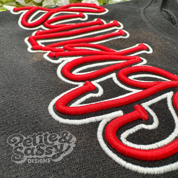 Bulldog Puff Embroidery Game Day Fan Sweatshirt - Petite & Sassy Designs