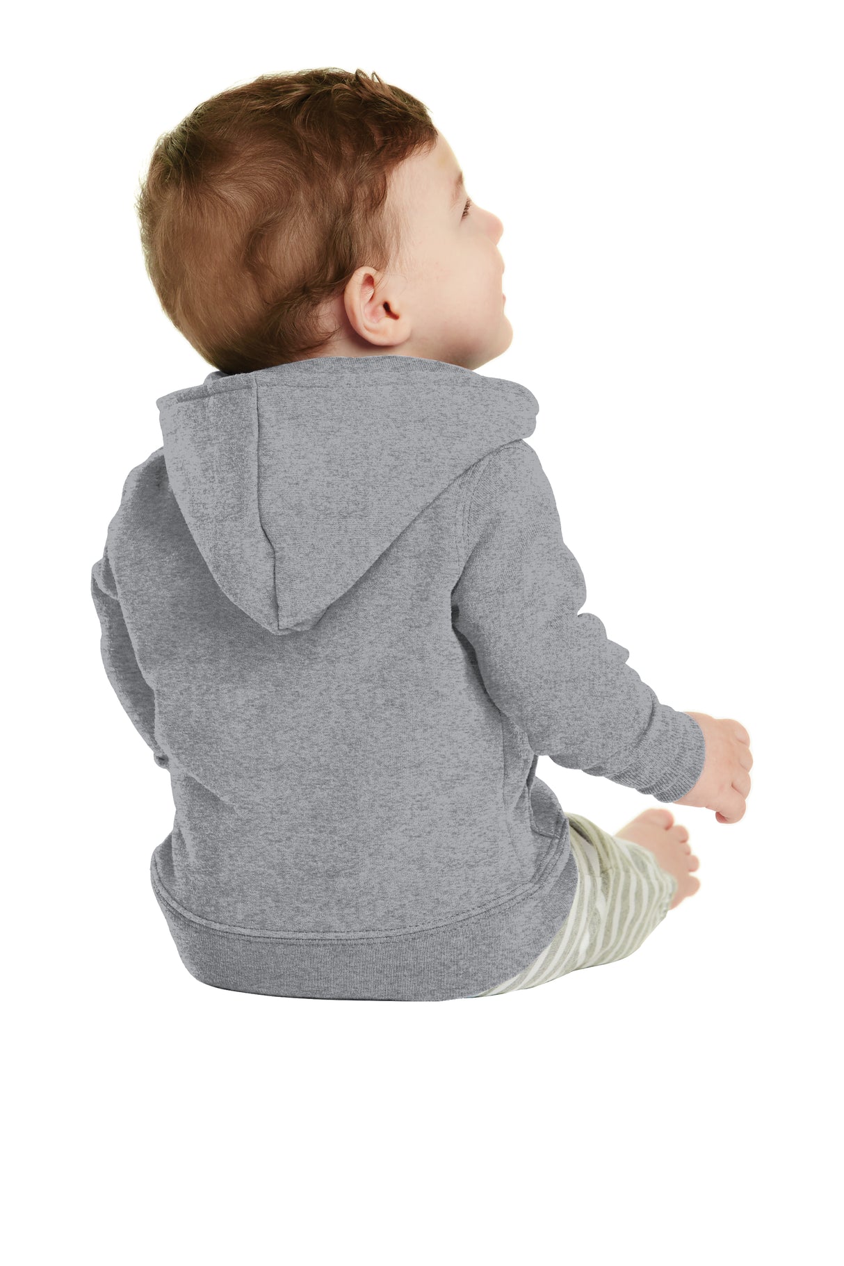 Gray Infant Full Zip Fleece Hooded Sweatshirt Jacket