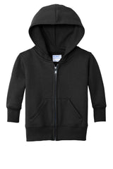 Black Infant Full Zip Fleece Hooded Sweatshirt Jacket