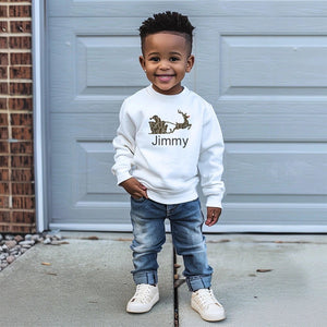 Personalized Camo Santa Sleigh Sweatshirt - Petite & Sassy Designs