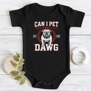 Can I Pet That Dawg Baby Black Bodysuit - Petite & Sassy Designs