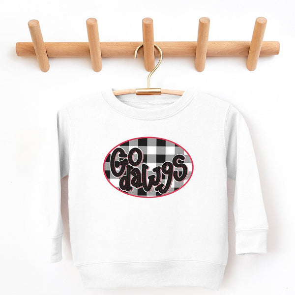 Checkered Go Dawgs Fan Wear Sweatshirt - Petite & Sassy Designs