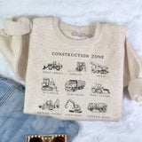 Construction Zone Kids Sweatshirt | Toddler Truck Lover Shirt | Boys Bulldozer Dump Truck Crewneck | - Petite & Sassy Designs