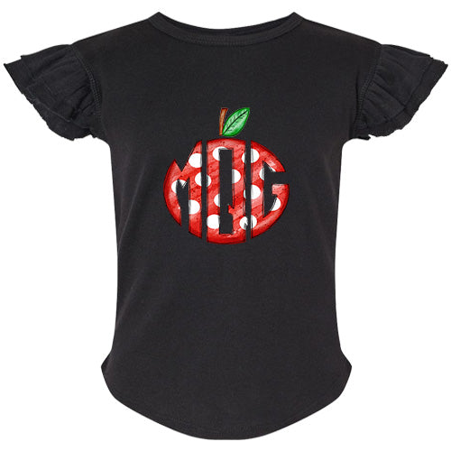 Dotted Apple Monogram Flutter Sleeve T-shirt