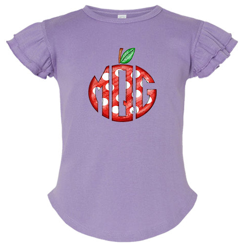 Dotted Apple Monogram Flutter Sleeve T-shirt