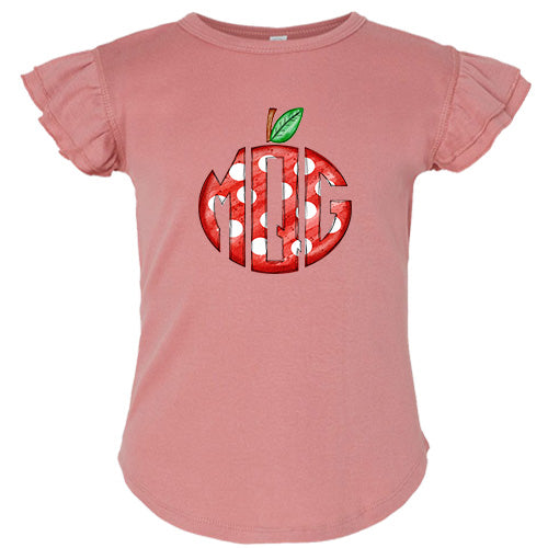 Dotted Apple Monogram Flutter Sleeve T-shirt