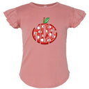 Dotted Apple Monogram Flutter Sleeve T-shirt - Petite & Sassy Designs