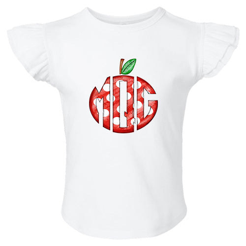 Dotted Apple Monogram Flutter Sleeve T-shirt