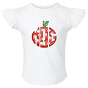 Dotted Apple Monogram Flutter Sleeve T-shirt - Petite & Sassy Designs