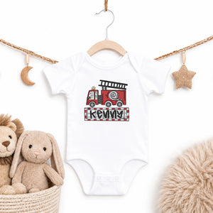 Personalized Firetruck Bodysuit