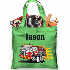 In a Hurry Firetruck Trick or Treat Bag - Petite & Sassy Designs