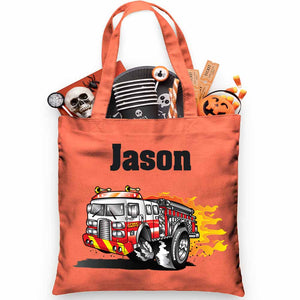 In a Hurry Firetruck Trick or Treat Bag - Petite & Sassy Designs