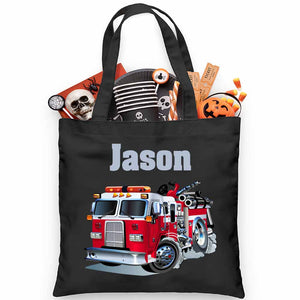 Firetruck Trick or Treat Bag - Petite & Sassy Designs
