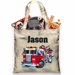Firetruck Trick or Treat Bag - Petite & Sassy Designs