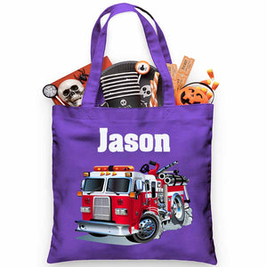 Firetruck Trick or Treat Bag - Petite & Sassy Designs