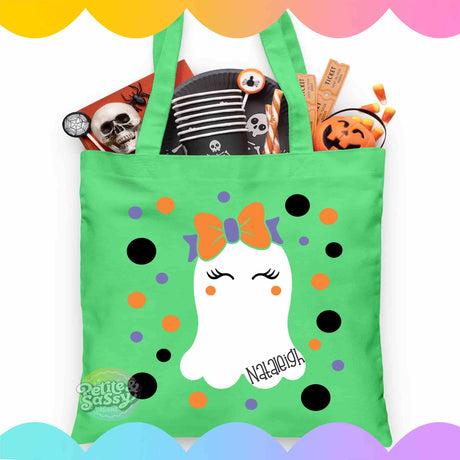 Personalized Trick or Treat Bag Girl Ghost - Petite & Sassy Designs
