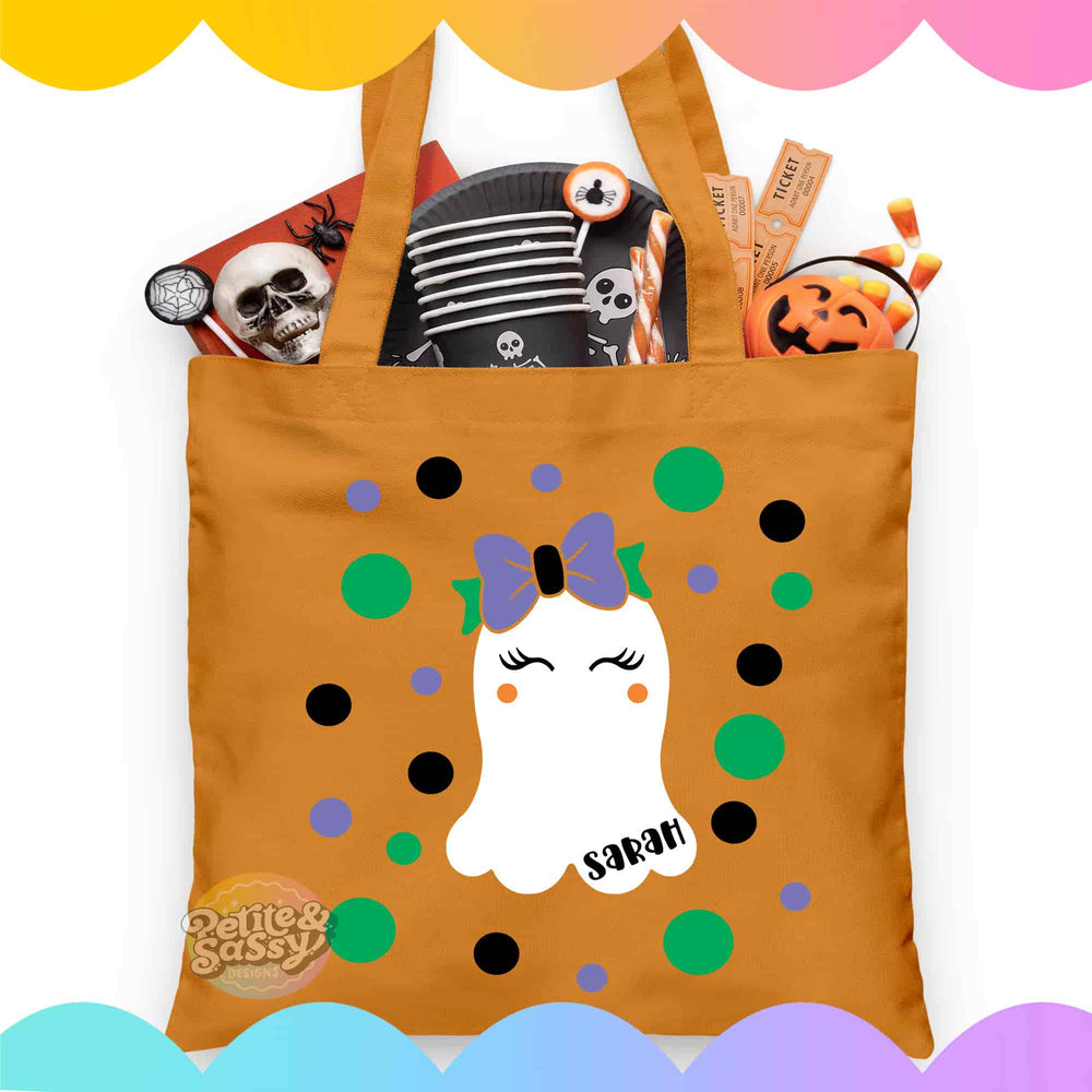 Girl Ghost Trick or Treat Bag - Petite & Sassy Designs