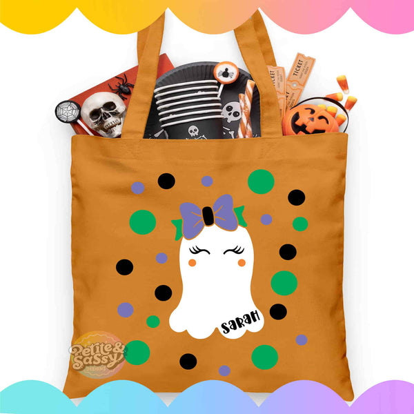 Girl Ghost Trick or Treat Bag - Petite & Sassy Designs
