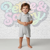 Boy's Polo Gray Stripe Romper