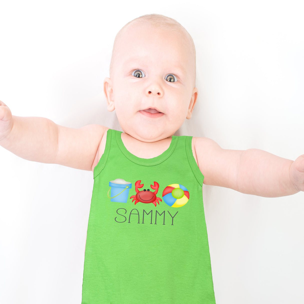 Personalized Beach Trio Tank Bodysuit