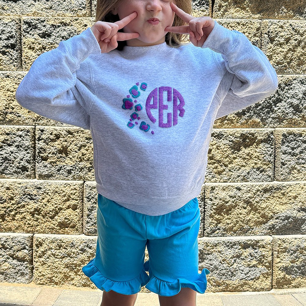Leopard Monogram Sweatshirt - Petite & Sassy Designs