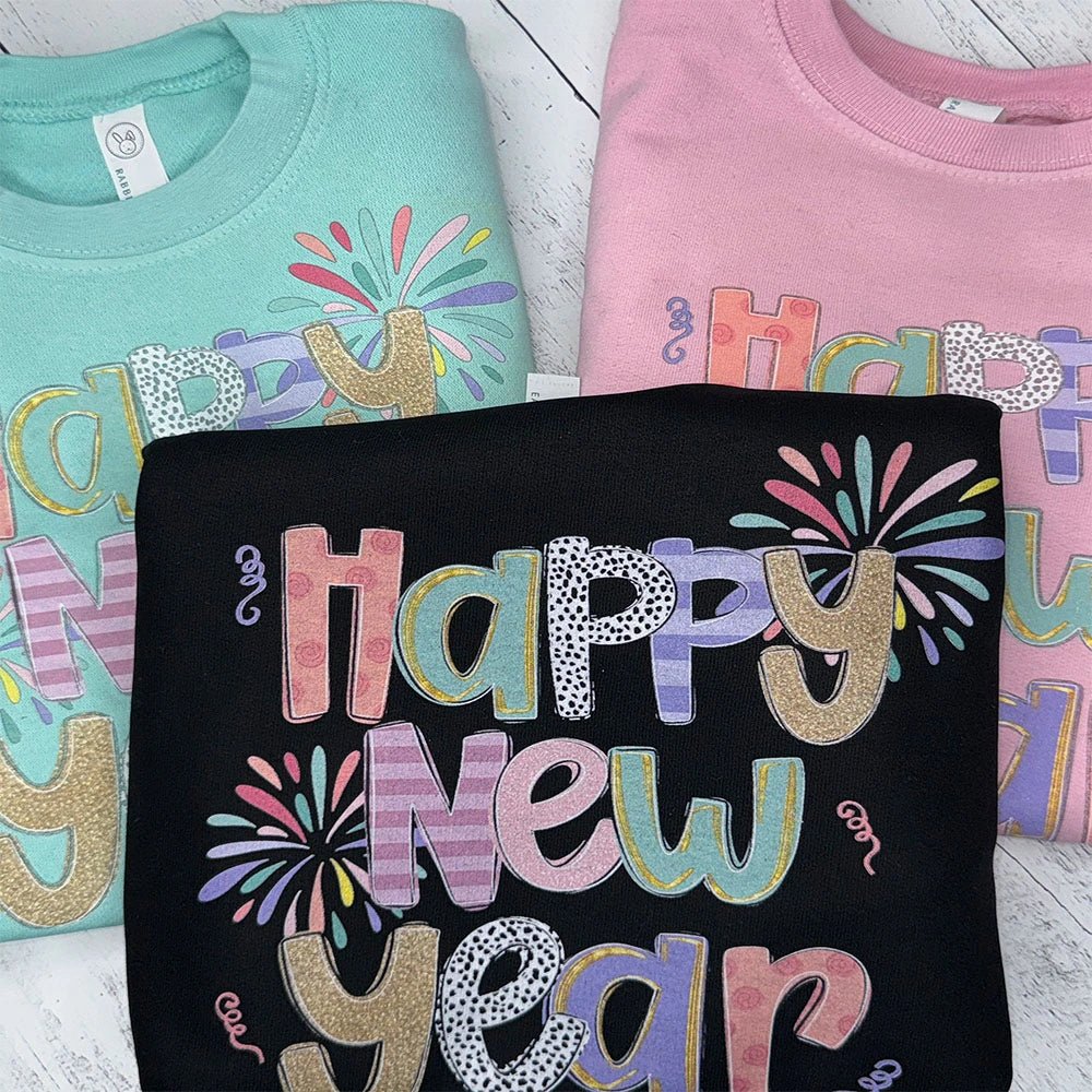 Happy New Year Toddler Sweatshirt - Petite & Sassy Designs