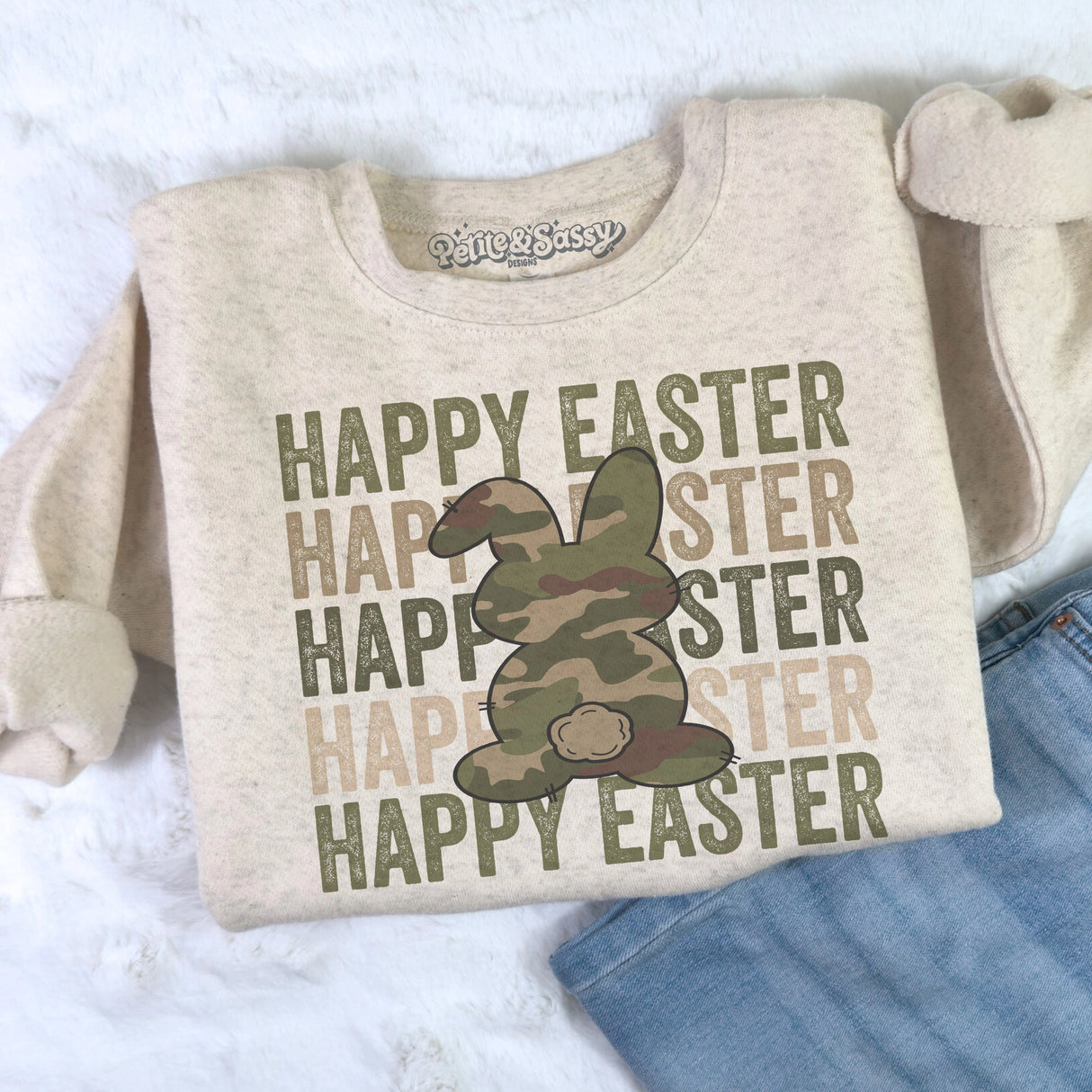 Happy Easter Camo Bunny