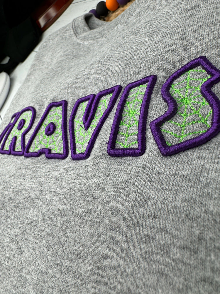 Personalized Halloween Web Name Sweatshirt - Petite & Sassy Designs