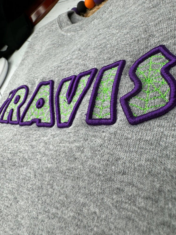 Personalized Halloween Web Name Sweatshirt - Petite & Sassy Designs