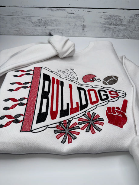 Embroidered Bulldogs Pennant Sweatshirt