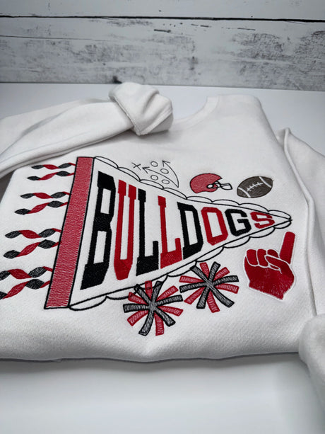 Embroidered Bulldogs Pennant Sweatshirt