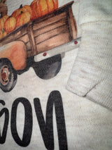 Personalized Pumpkin Truck Long Sleeve Baby Bodysuit