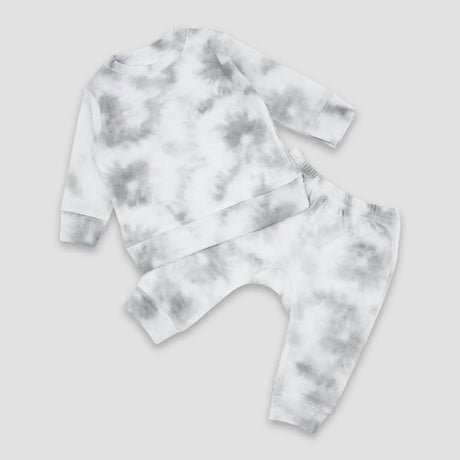 Infant jogger set in smoke tie dye