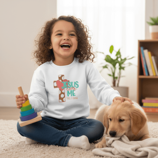Jesus Loves Me This I Know Sweatshirt for Kids - Petite & Sassy Designs
