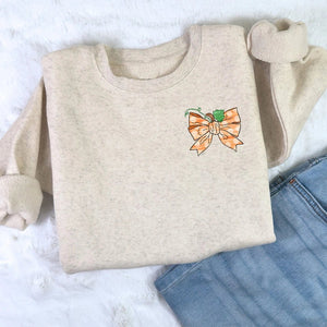Pumpkin Bow Sweatshirt - Petite & Sassy Designs
