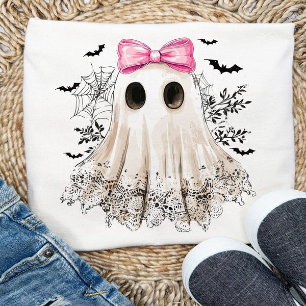 Lace Ghost Sweatshirt – Cute Halloween Fleece Pullover - Petite & Sassy Designs