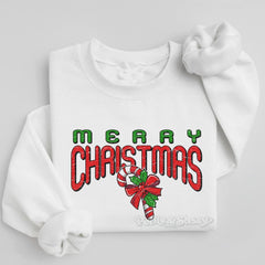 Merry Christmas Candy Cane Sweatshirt - Petite & Sassy Designs