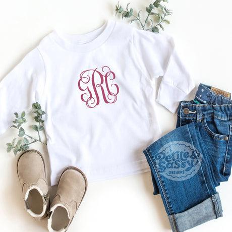 Monogrammed Long Sleeve Tee - Petite & Sassy Designs