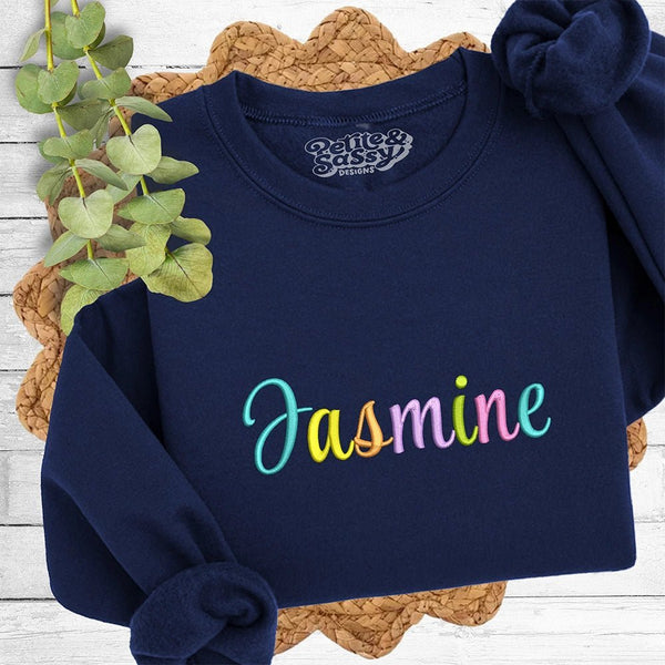 Custom Multi Color Name Sweatshirt - Petite & Sassy Designs