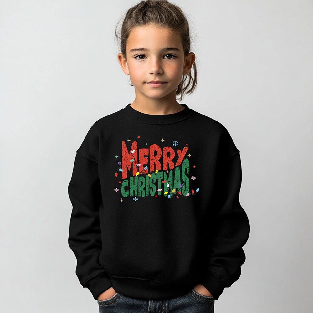 Merry Christmas Typography Sweatshirt - Petite & Sassy Designs