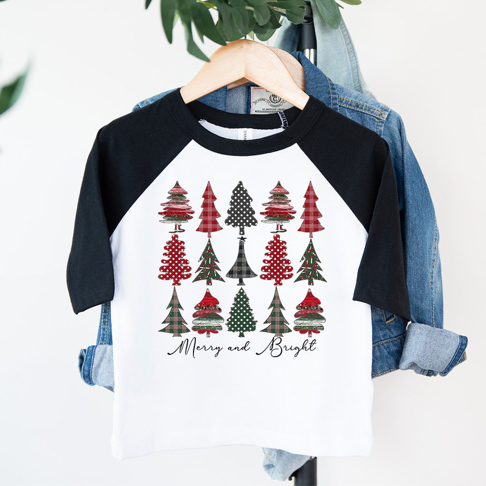 Patterned Christmas Tree Raglan