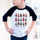 Patterned Christmas Tree Raglan