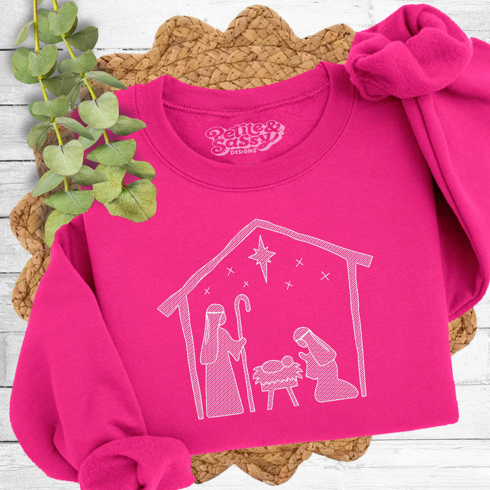 Christmas Nativity Scene Sweatshirt - Petite & Sassy Designs