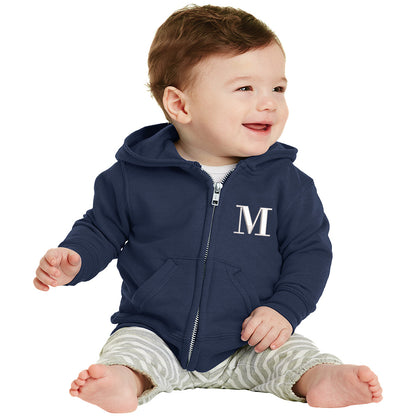 Navy Infant Full Zip Fleece Hooded Sweatshirt Jacket