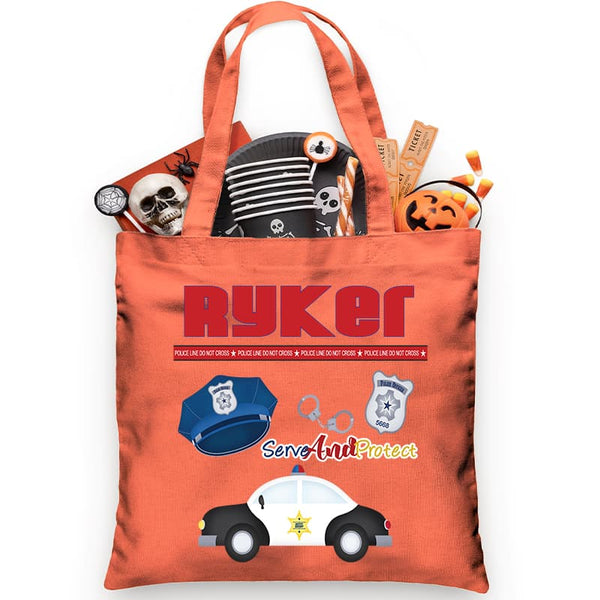 Police Patrol Car Trick or Treat Bag - Petite & Sassy Designs