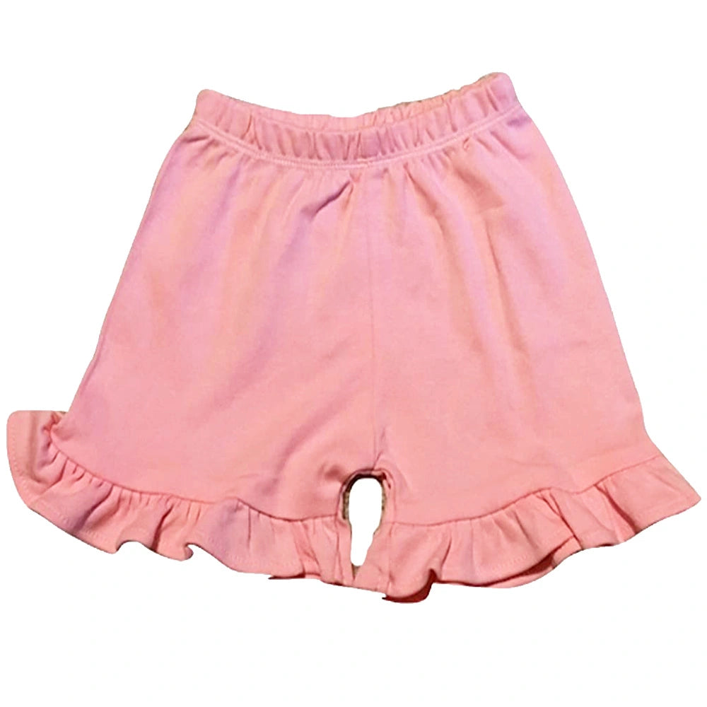 Pink Ruffle Hem Shorts