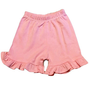 Pink Ruffle Hem Shorts - Petite & Sassy Designs