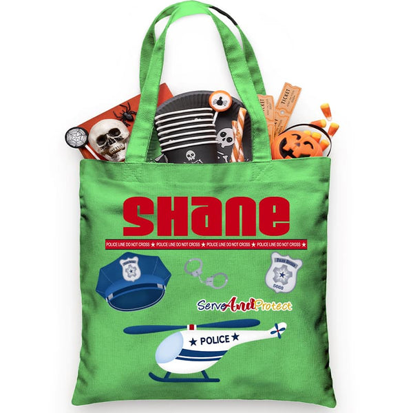 Helicopter Police Trick or Treat Bag - Petite & Sassy Designs