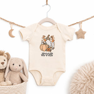 Personalized Pumpkin Bow Bodysuit
